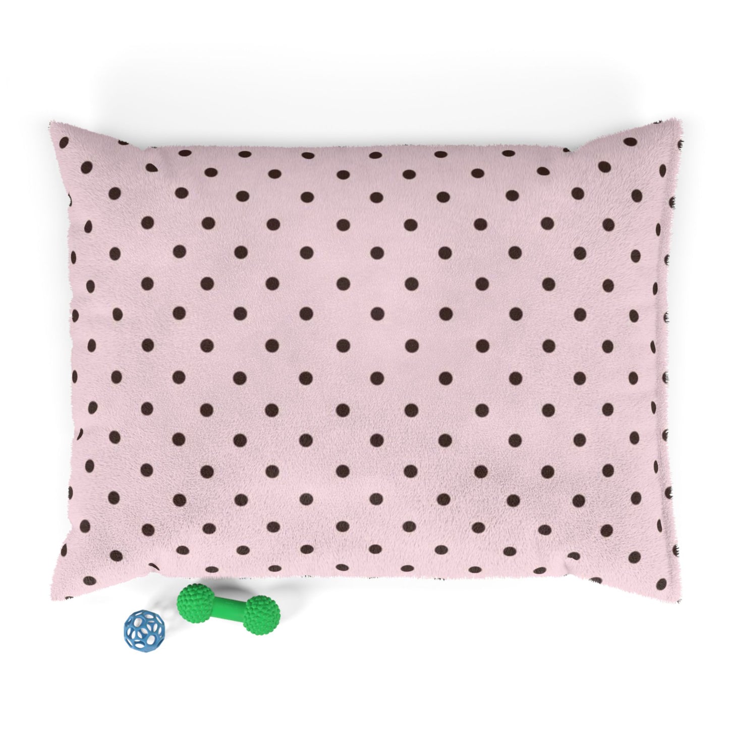 Fur Baby Pink Mocha Polka Dot Plush Pet Bed — Cushion for Dogs & Cats
