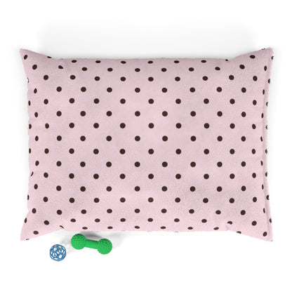 Fur Baby Pink Mocha Polka Dot Plush Pet Bed — Cushion for Dogs & Cats